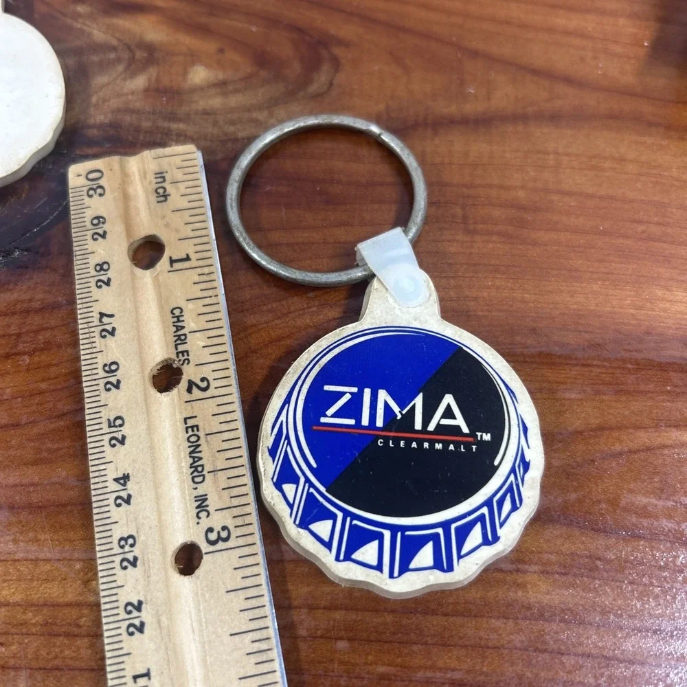Vintage Lot Of 3‎ Zima Clearmalt Liquor ADVERTISING  BOTTLE CAP KEYCHAIN